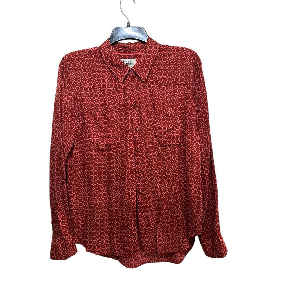 Anthropologie Holding Horses Women's Floral Long Sleeve Shirt Blouse Top Size 2